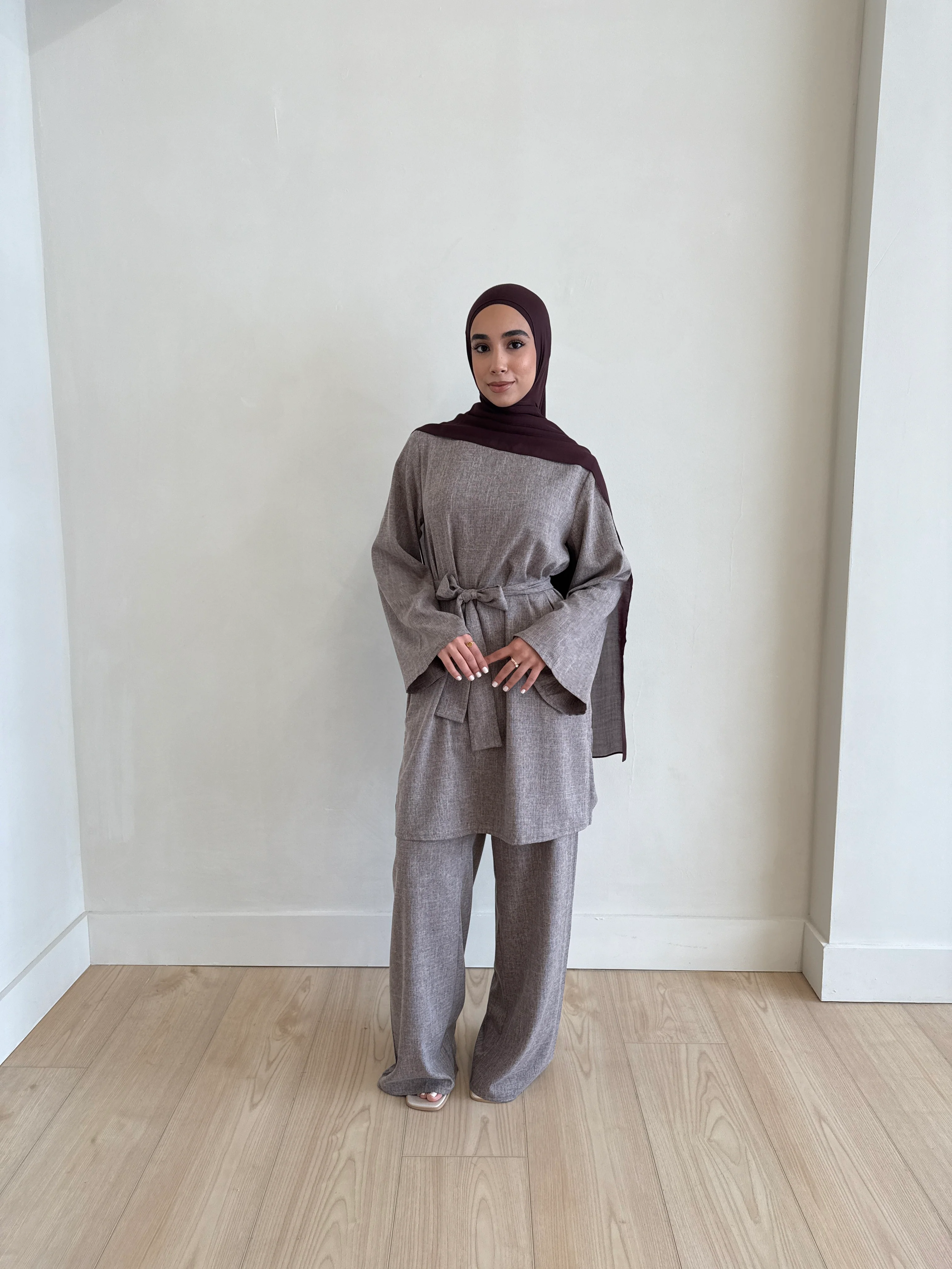 AZRA LINEN SET CHOCOLATE - Image 3