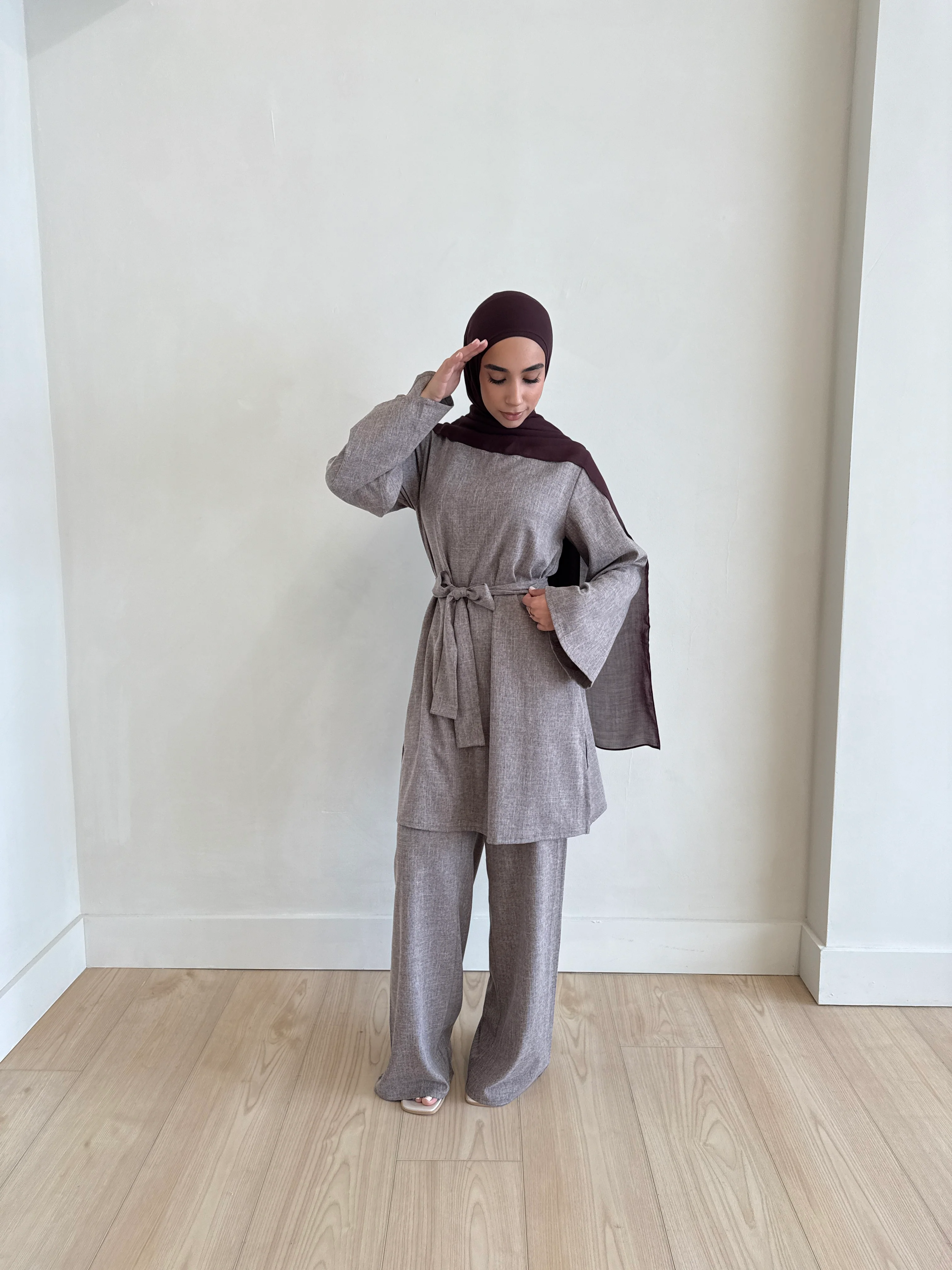 AZRA LINEN SET CHOCOLATE - Image 4