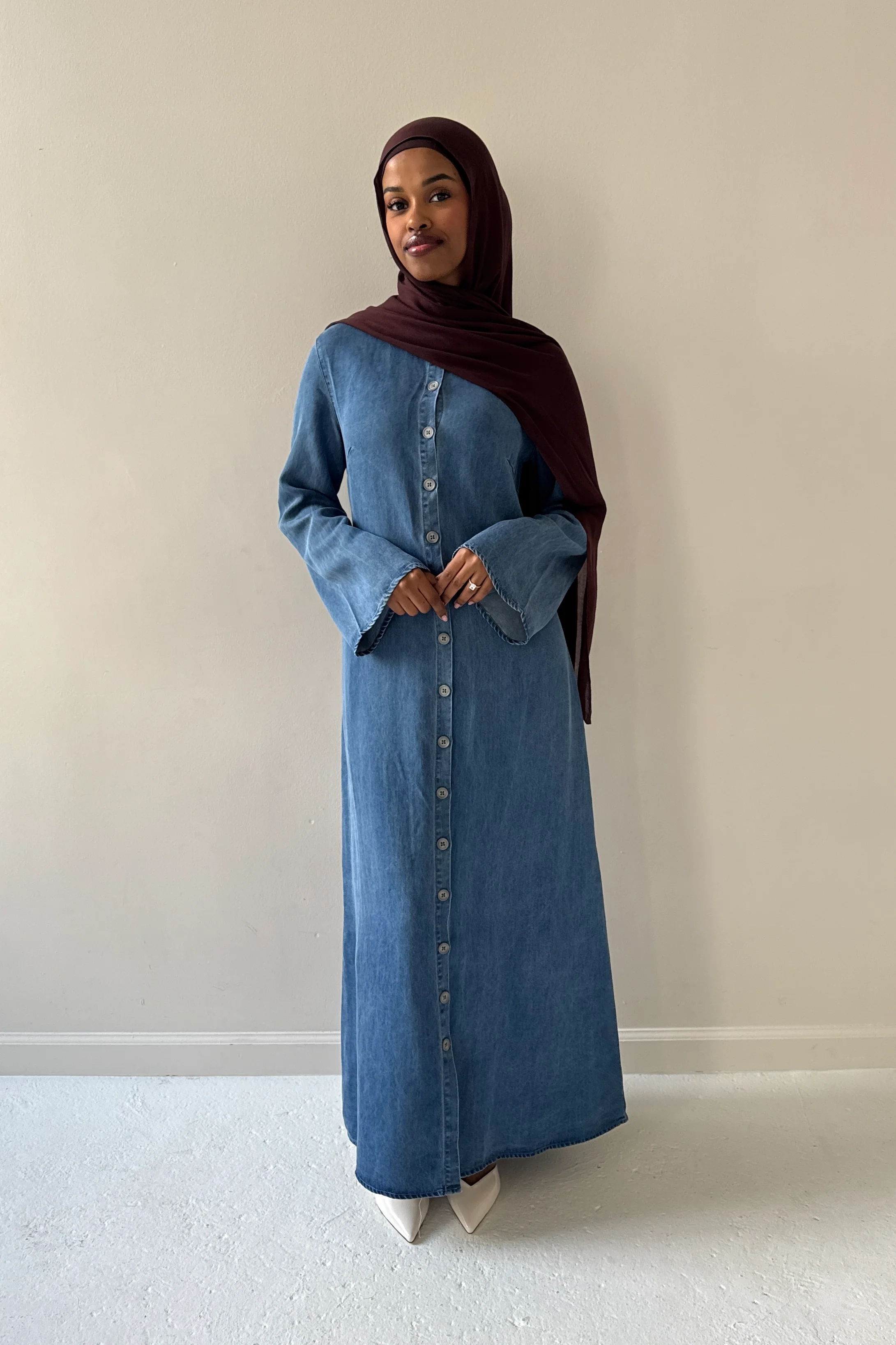 SARAH DENIM DRESS MEDIUM BLUE - Image 2