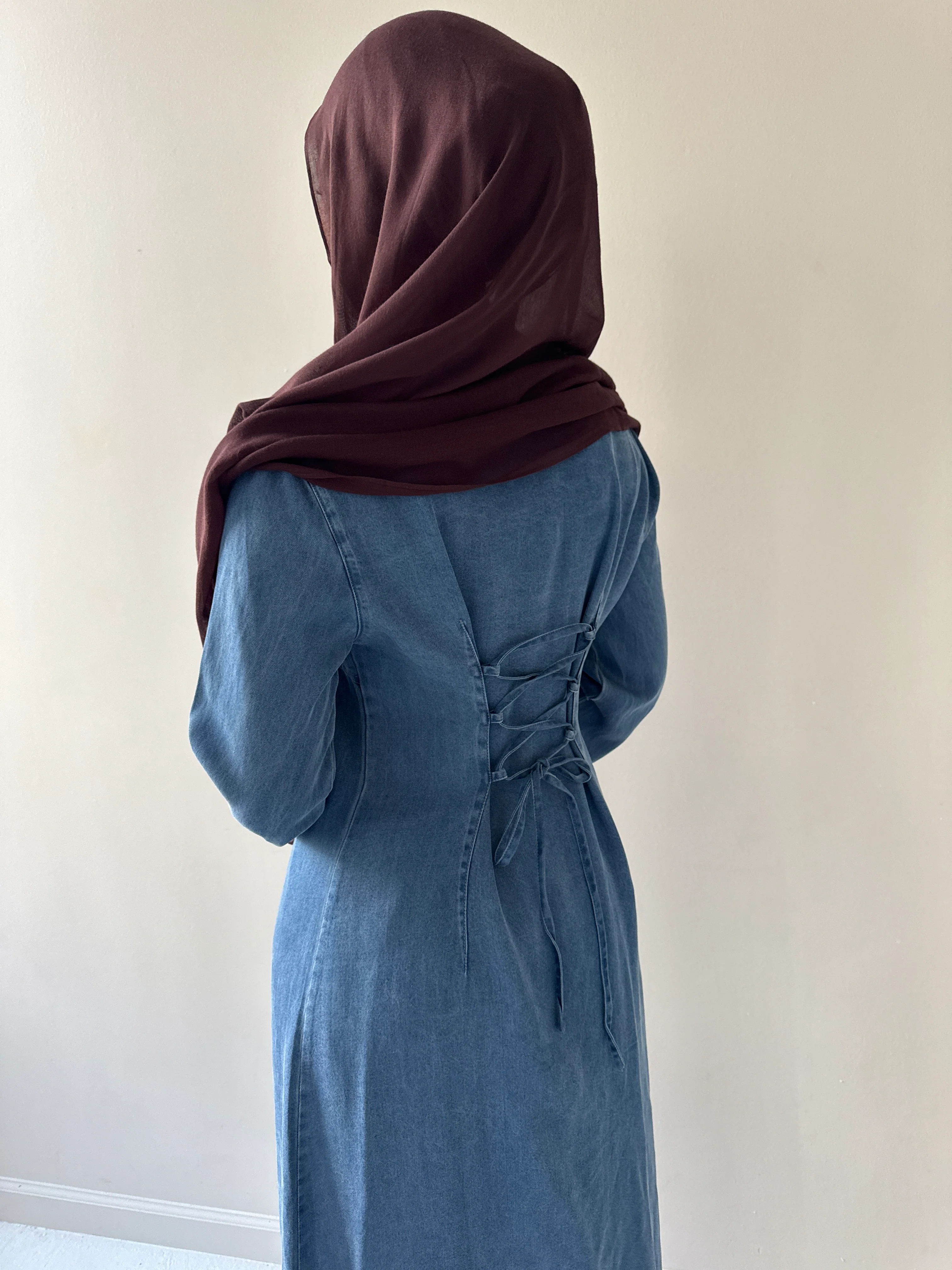 SARAH DENIM DRESS MEDIUM BLUE - Image 3