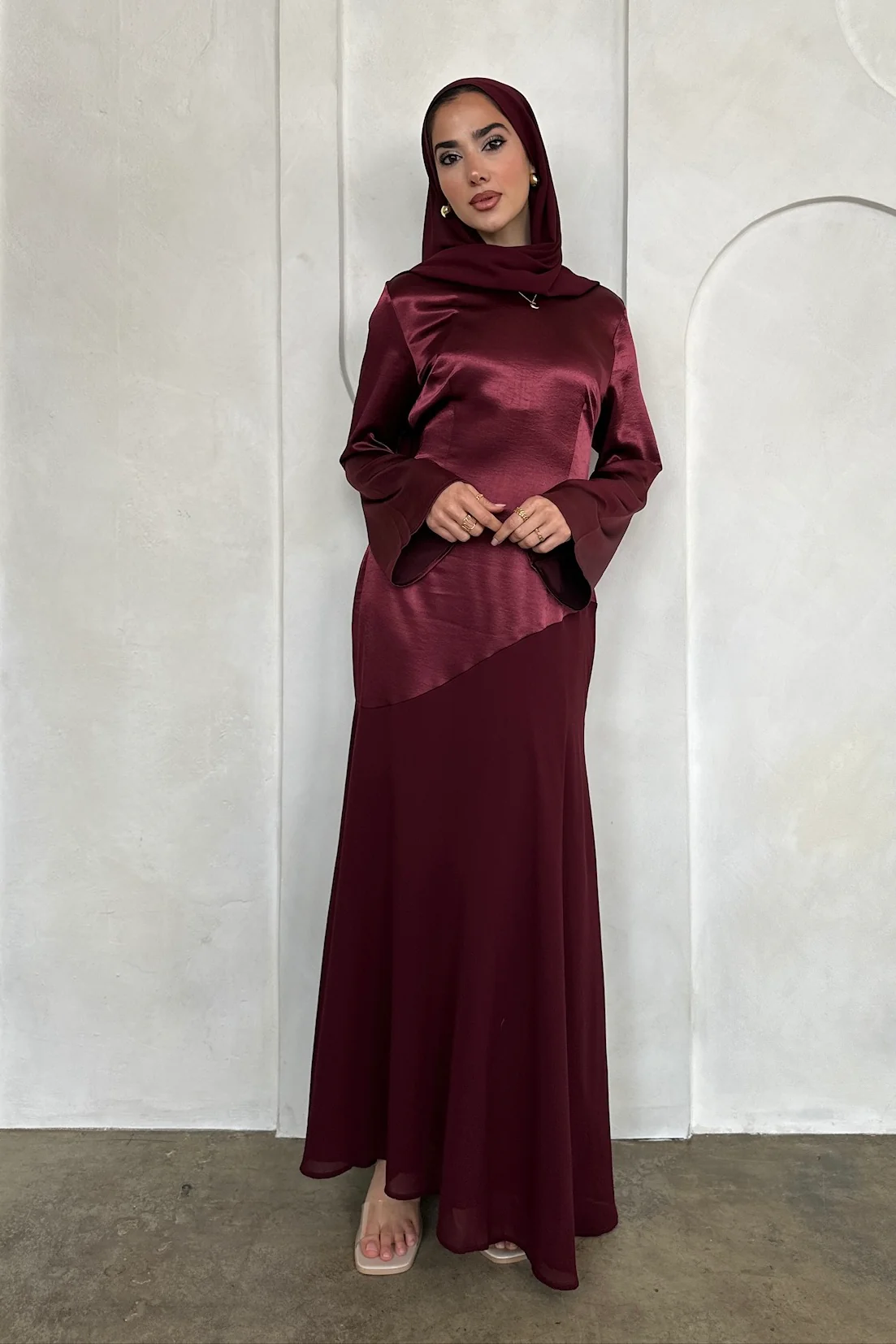 FARAH DRESS BURGUNDY - Image 3