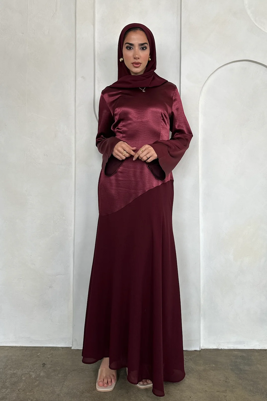 FARAH DRESS BURGUNDY - Image 4