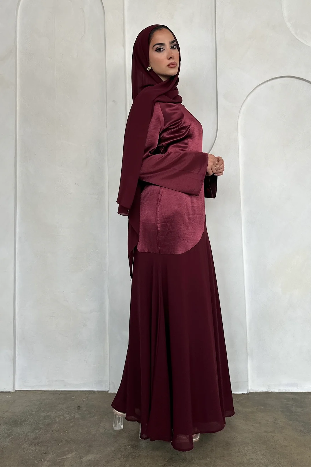 FARAH DRESS BURGUNDY - Image 5