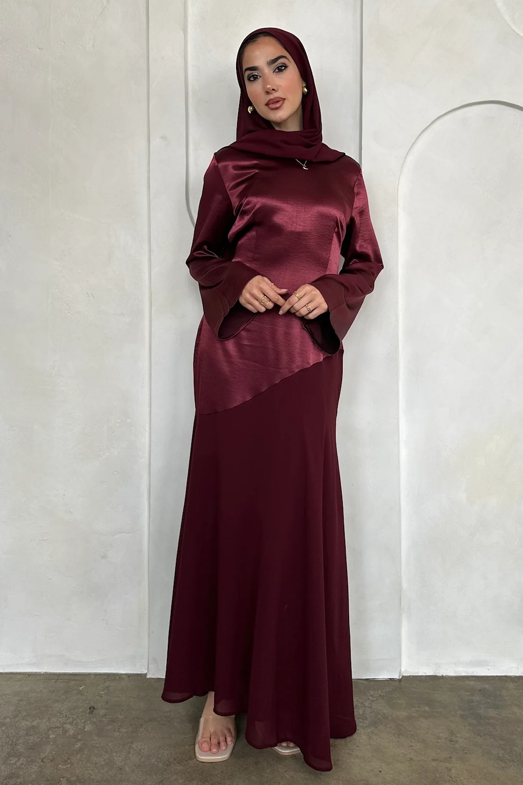 FARAH DRESS BURGUNDY - Image 7