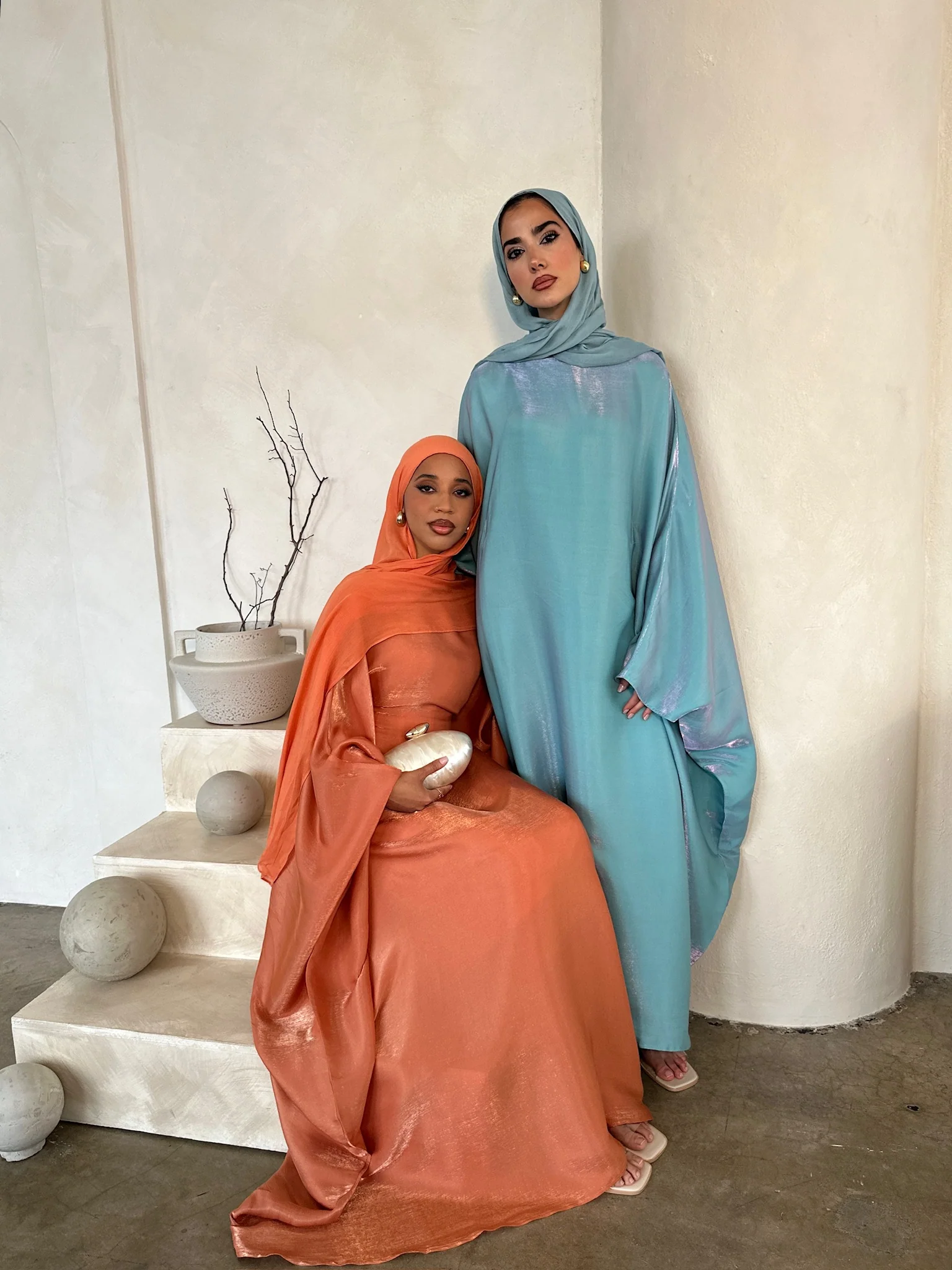 HANEEN BATWING ABAYA TURQUOISE - Image 4