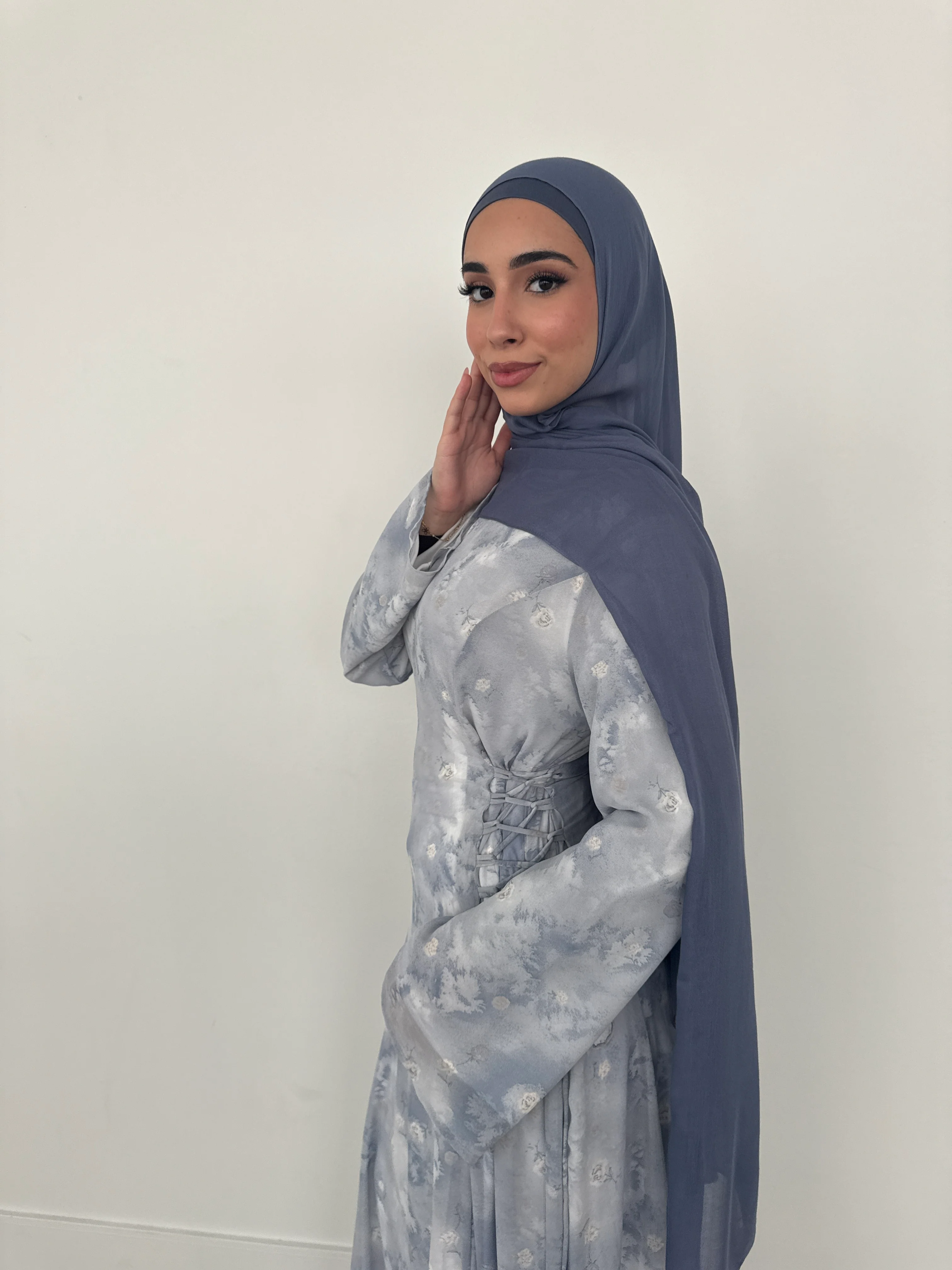 INAYA CHIFFON DRESS BLUE - Image 3