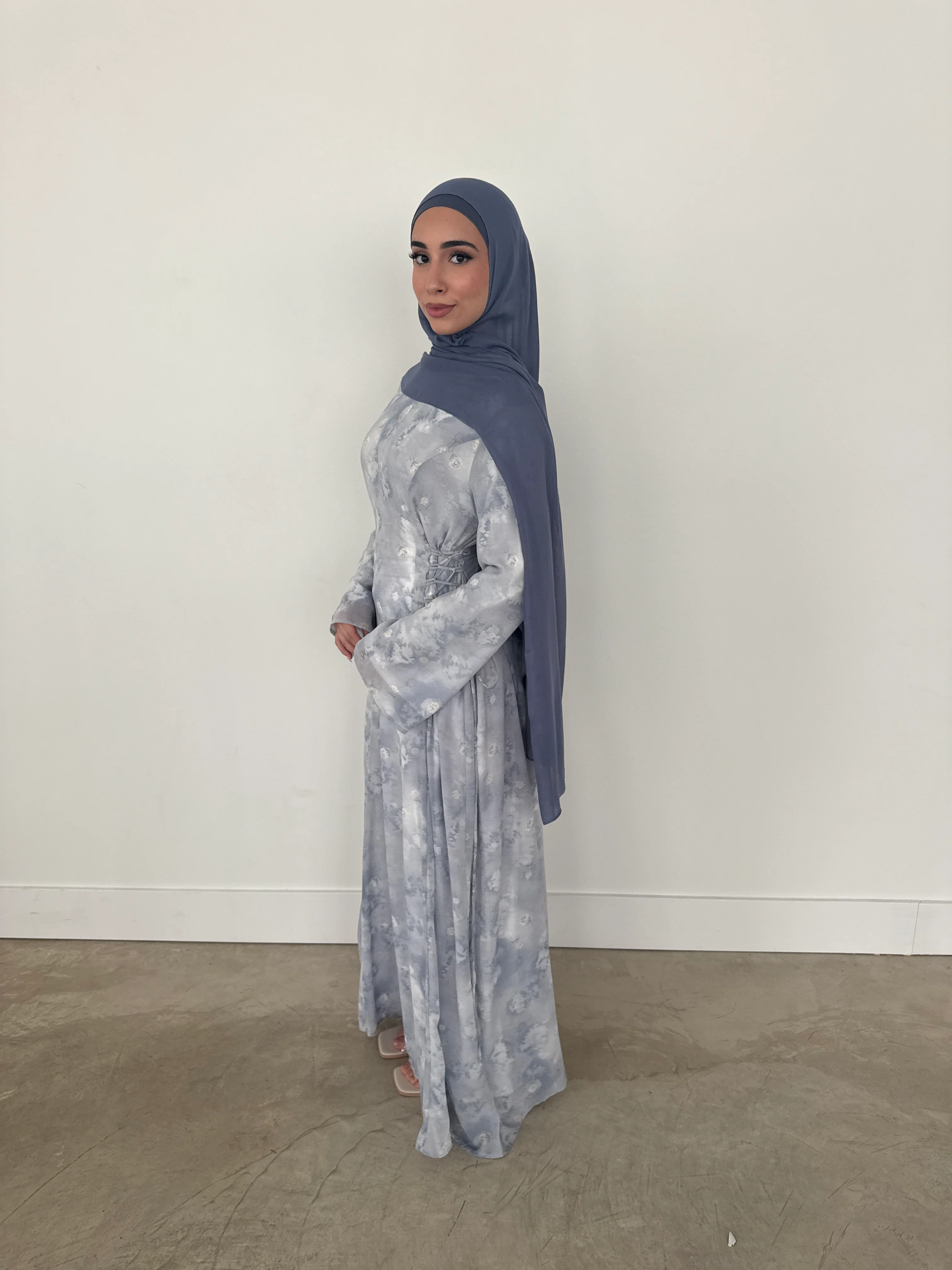 INAYA CHIFFON DRESS BLUE - Image 4