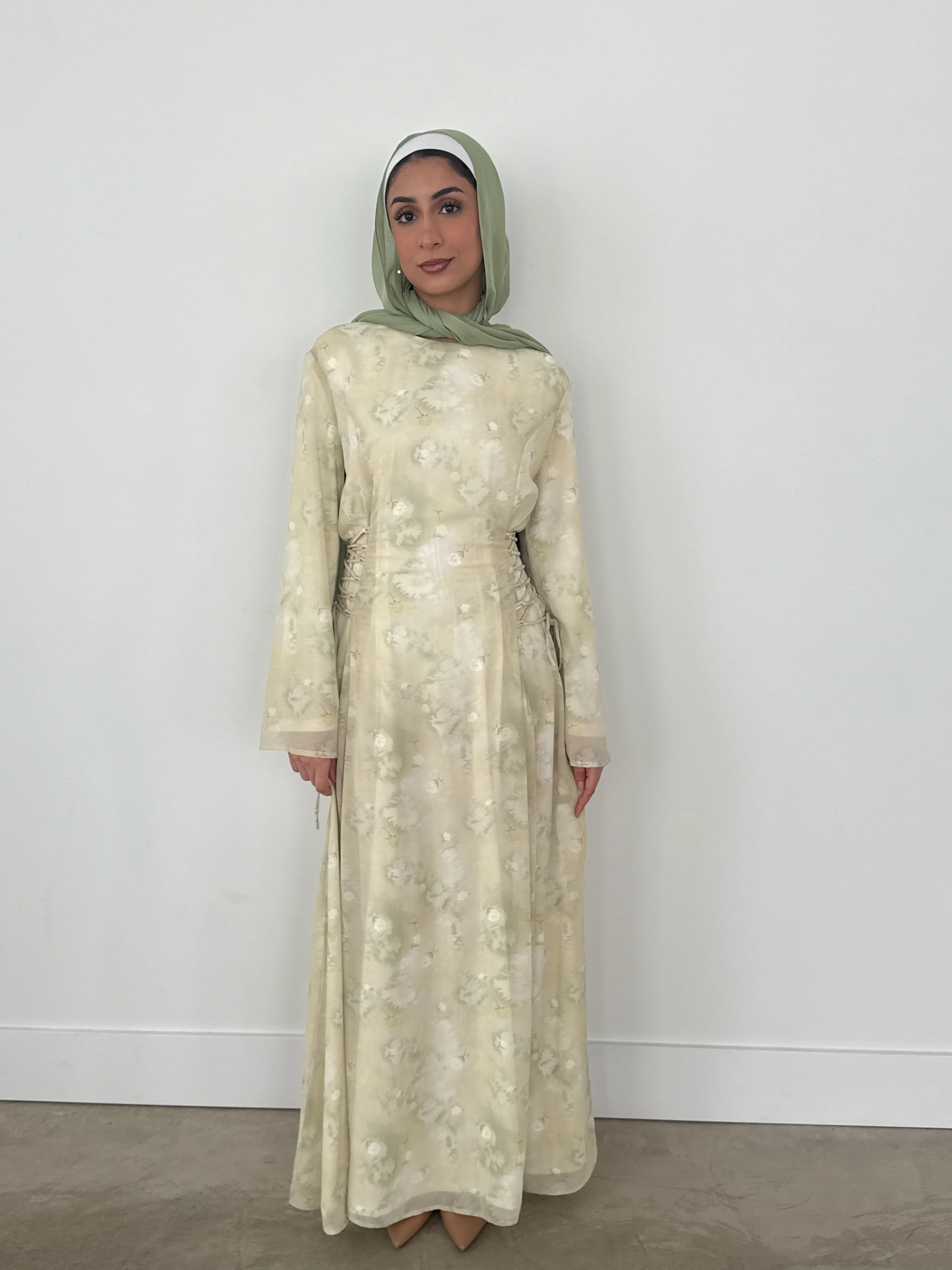 INAYA CHIFFON DRESS GREEN - Image 2