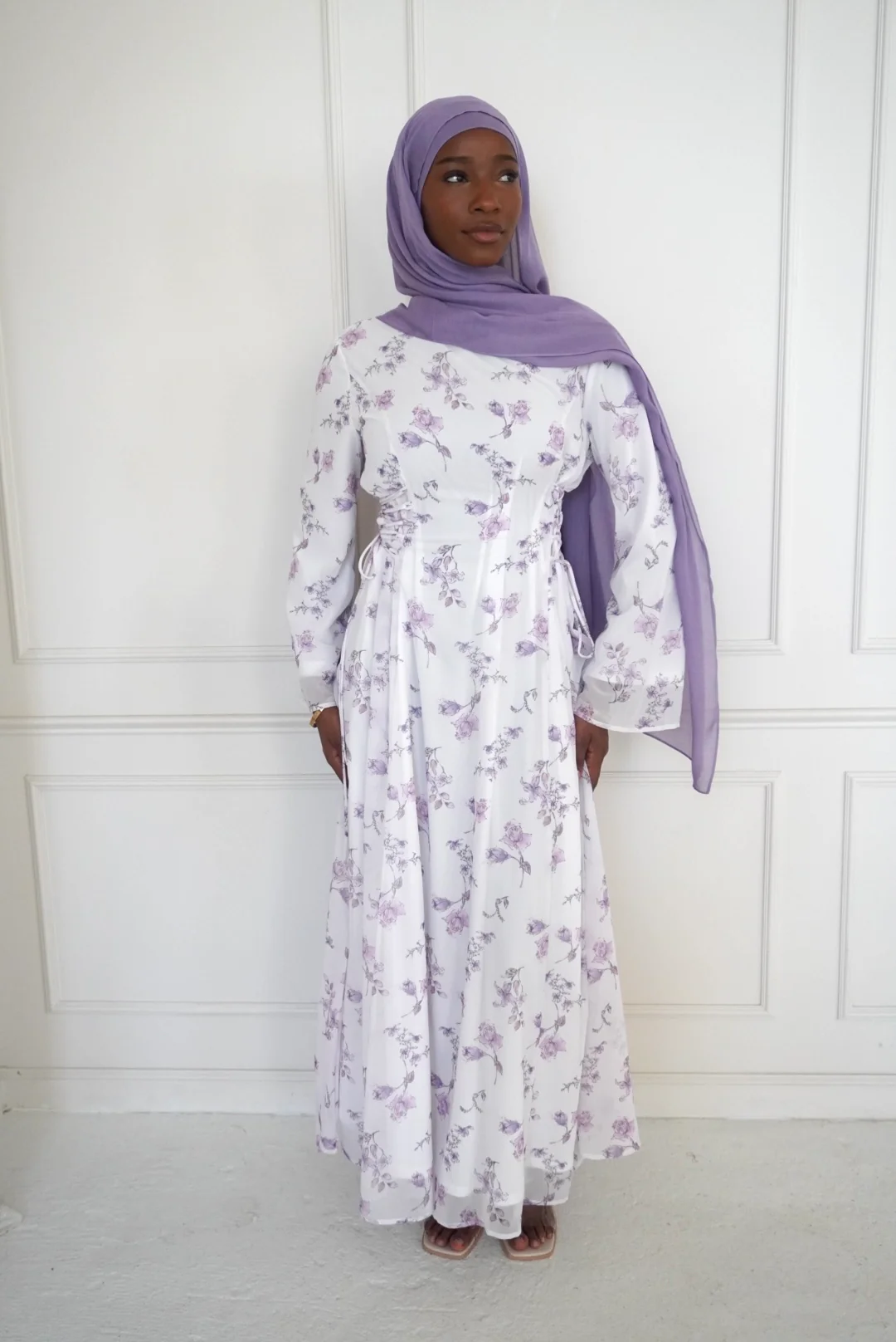 INAYA CHIFFON DRESS PURPLE - Image 3