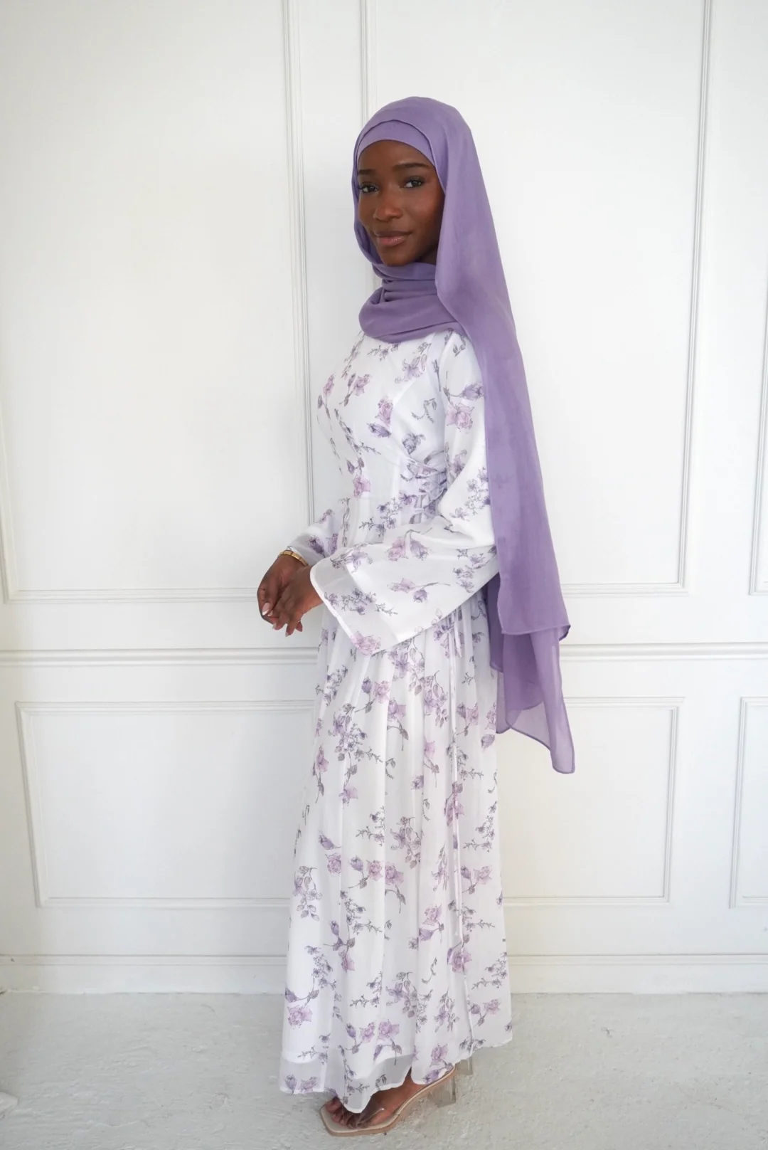 INAYA CHIFFON DRESS PURPLE - Image 4