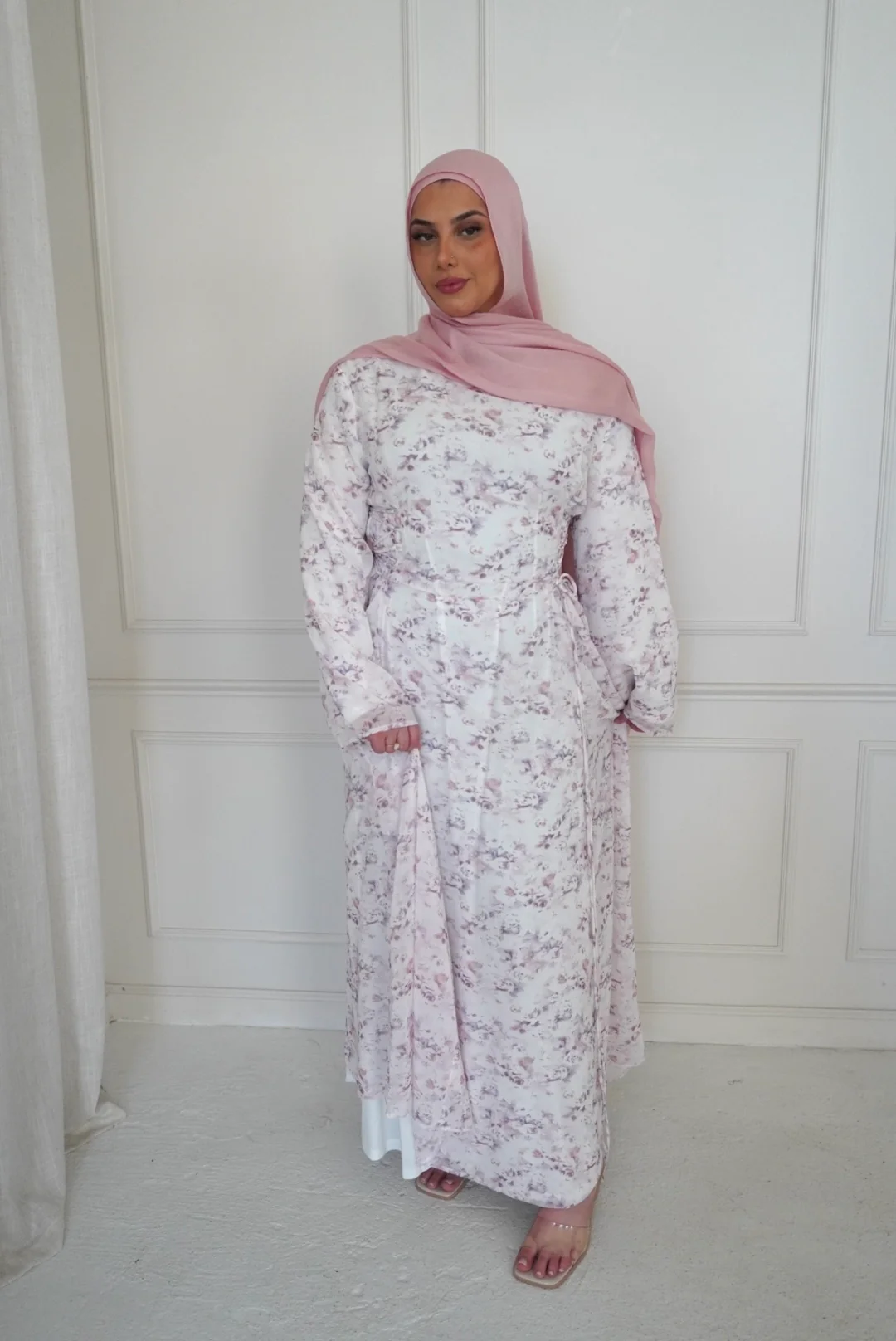 INAYA CHIFFON DRESS ROSE - Image 6