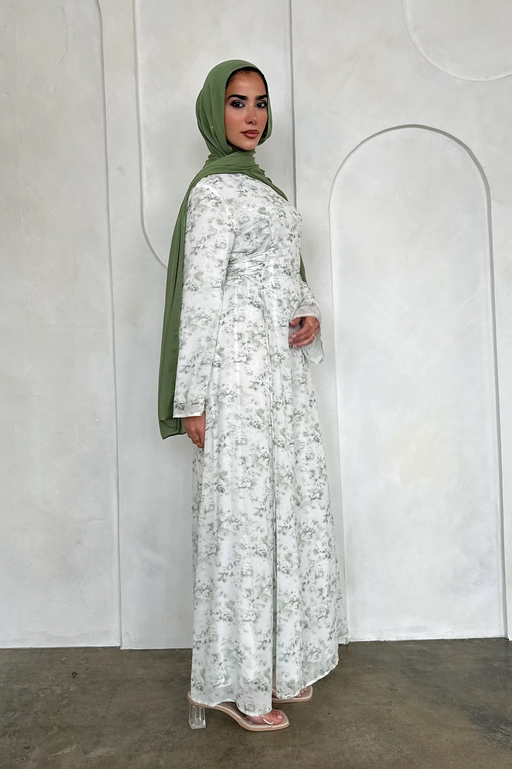 INAYA CHIFFON DRESS SAGE - Image 4