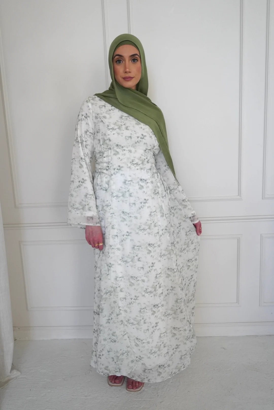 INAYA CHIFFON DRESS SAGE - Image 5