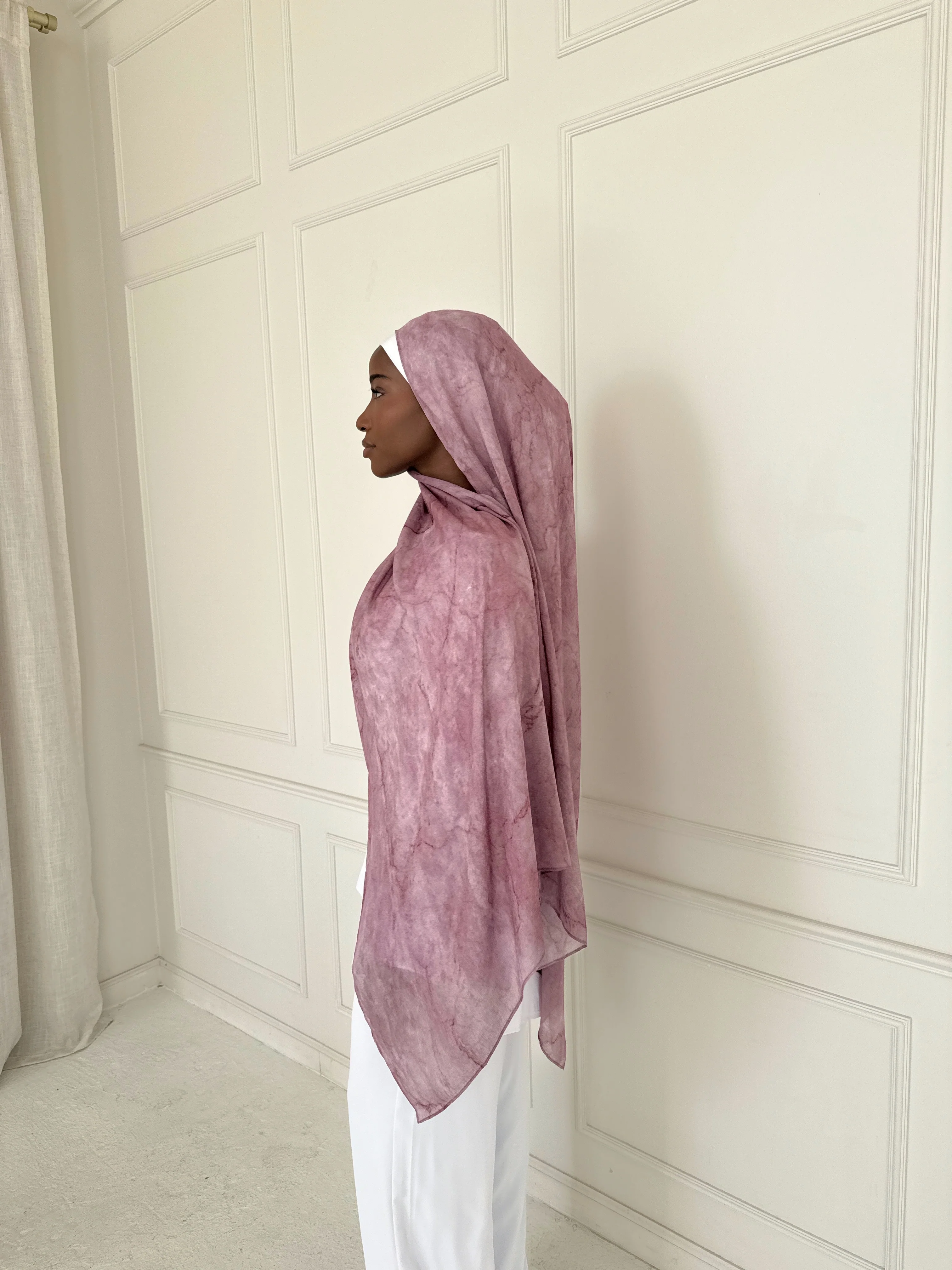 MODAL PRINT HIJAB PINK MARBLE - Image 4