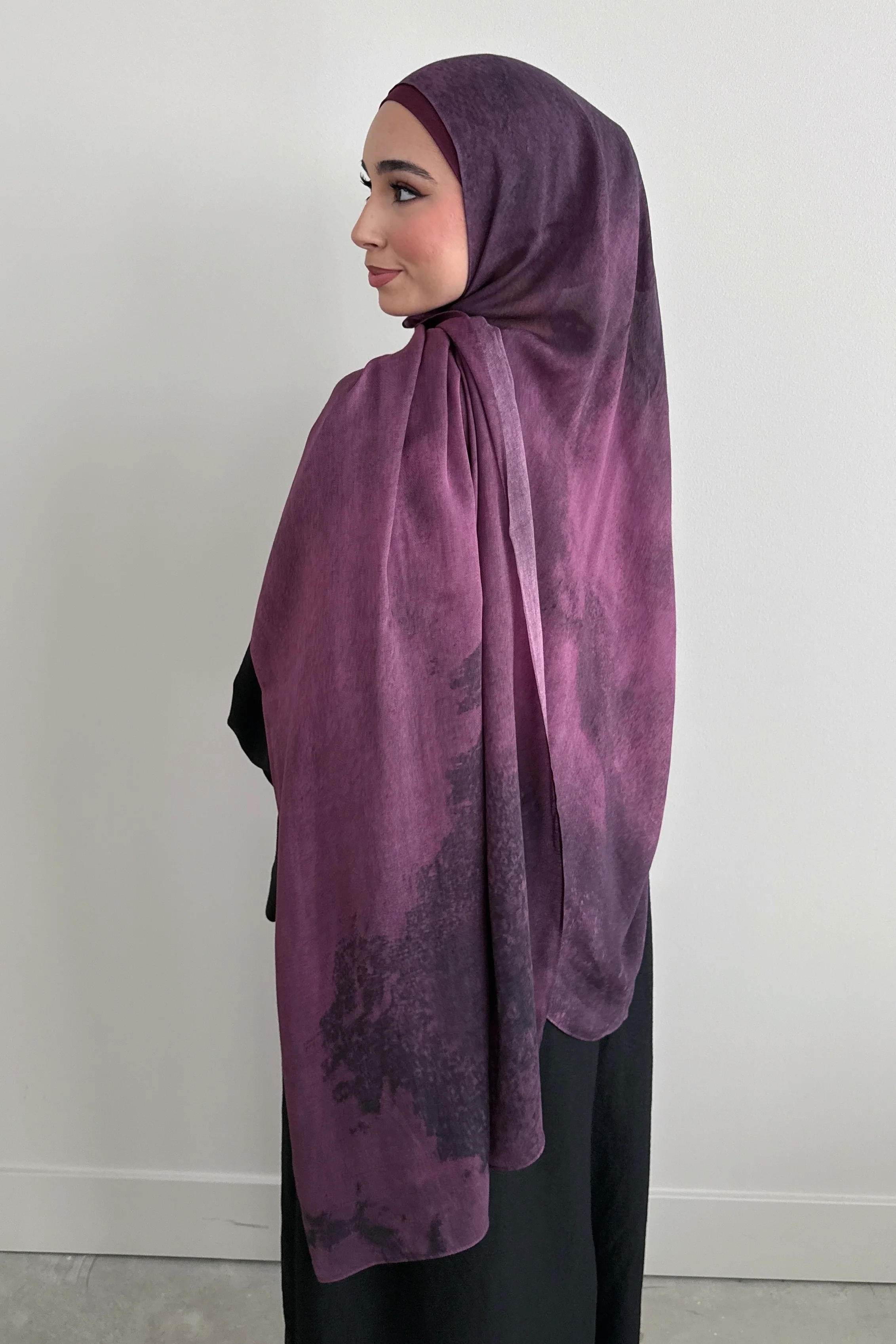 MODAL PRINT HIJAB PLUM SMOKE