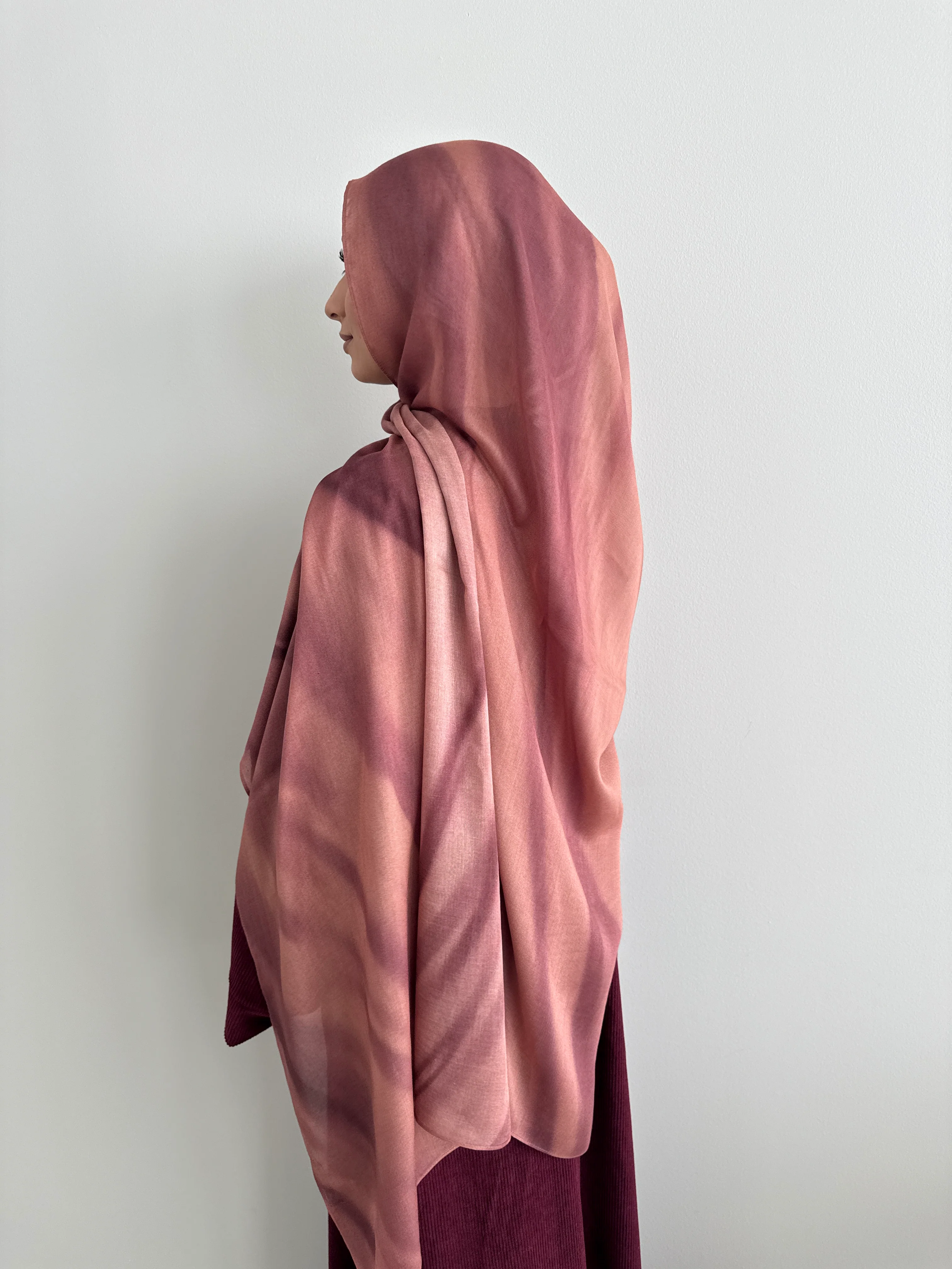 MODAL PRINT HIJAB RUST MIRAGE - Image 2