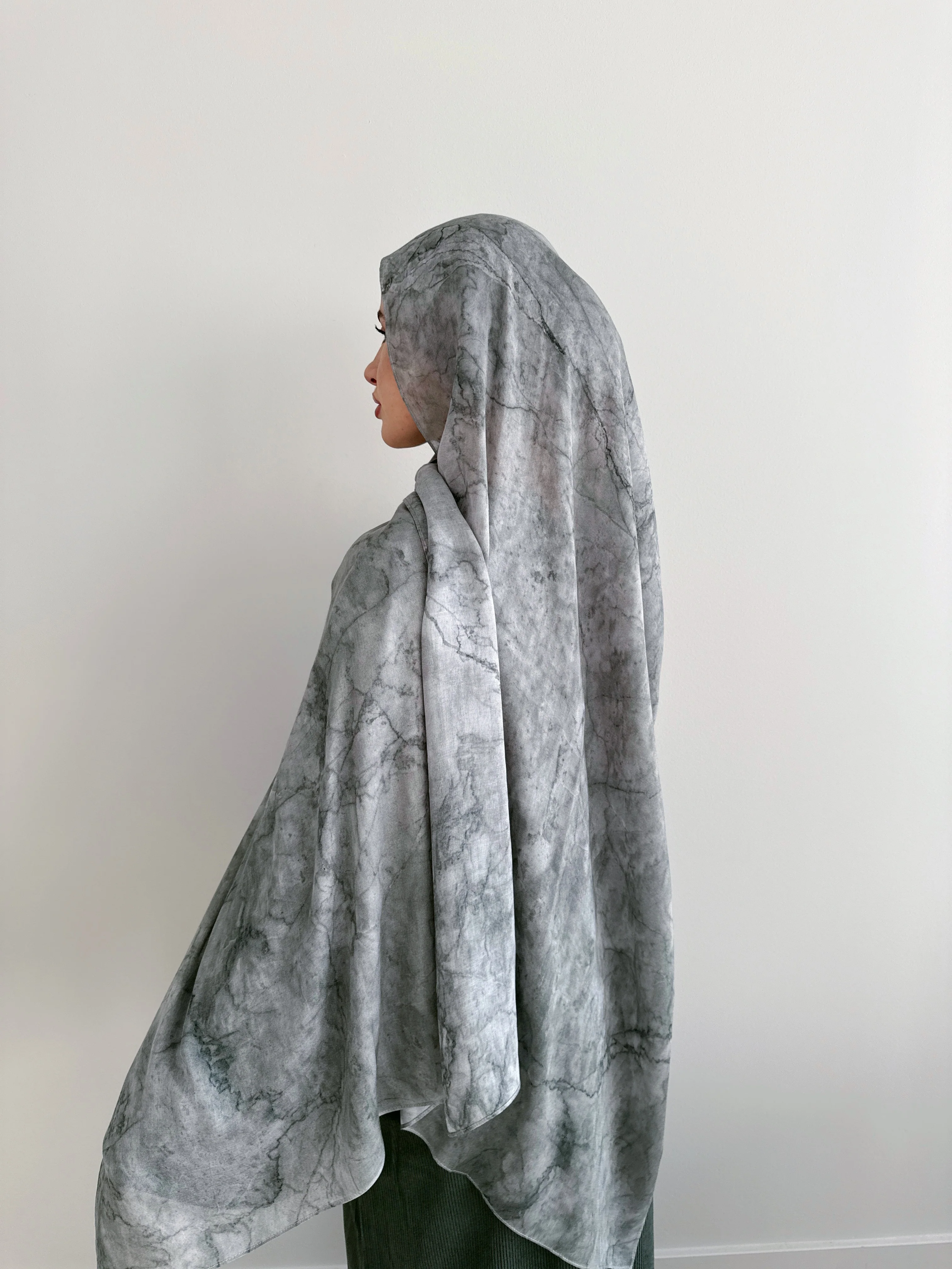 MODAL PRINT HIJAB SAGE MARBLE - Image 2