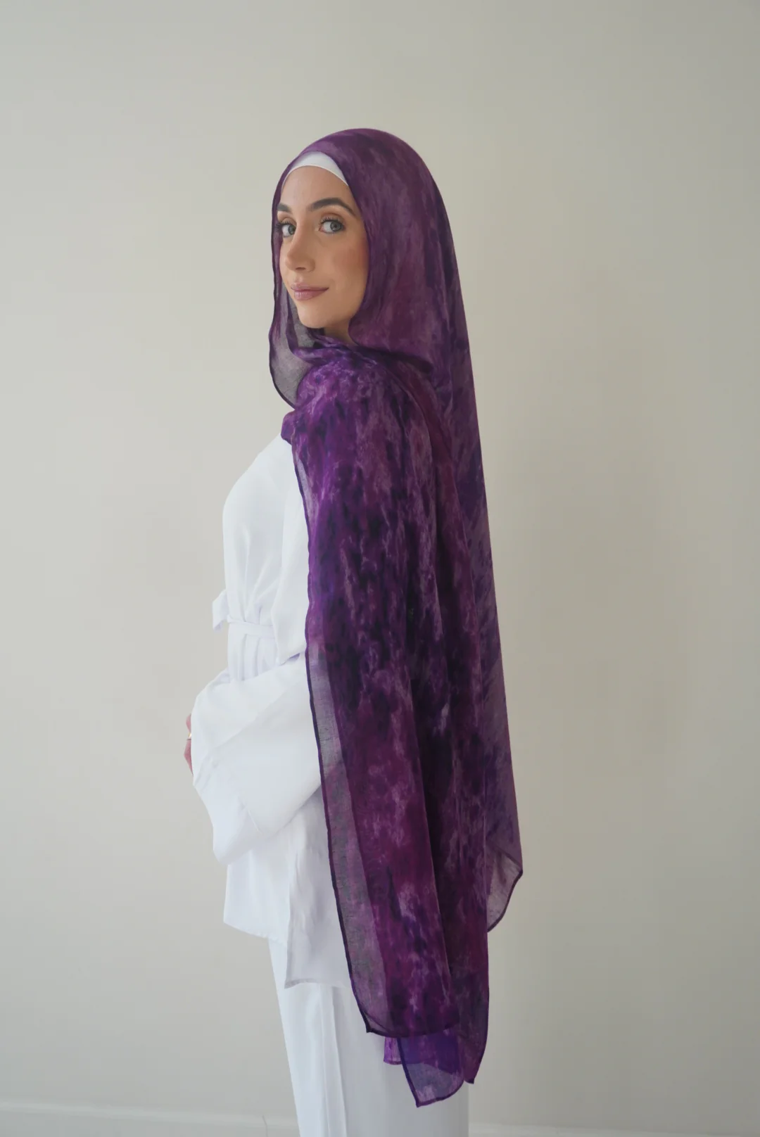 MODAL PRINT HIJAB OBSIDIAN PURPLE - Image 2