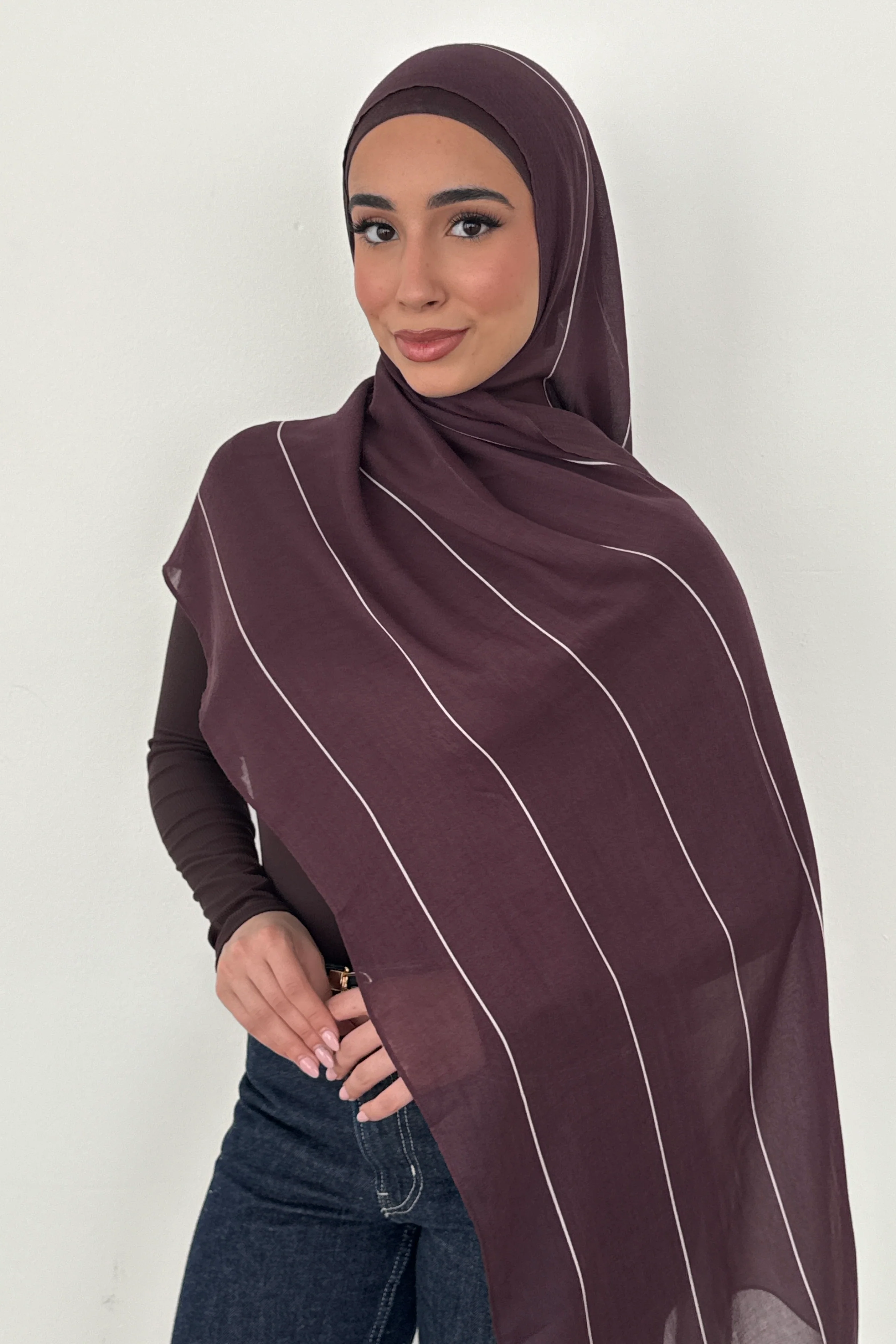 MODAL STRIPE BURGUNDY
