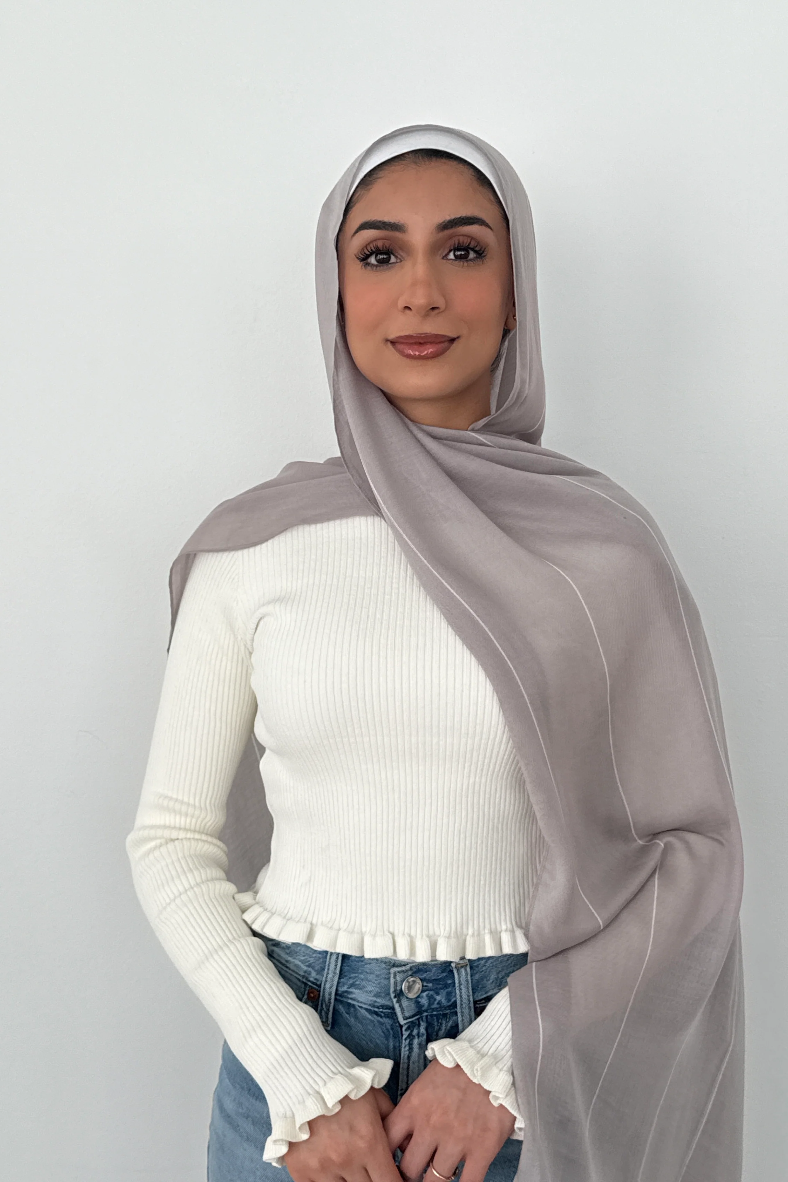 MODAL STRIPE SAND GRAY