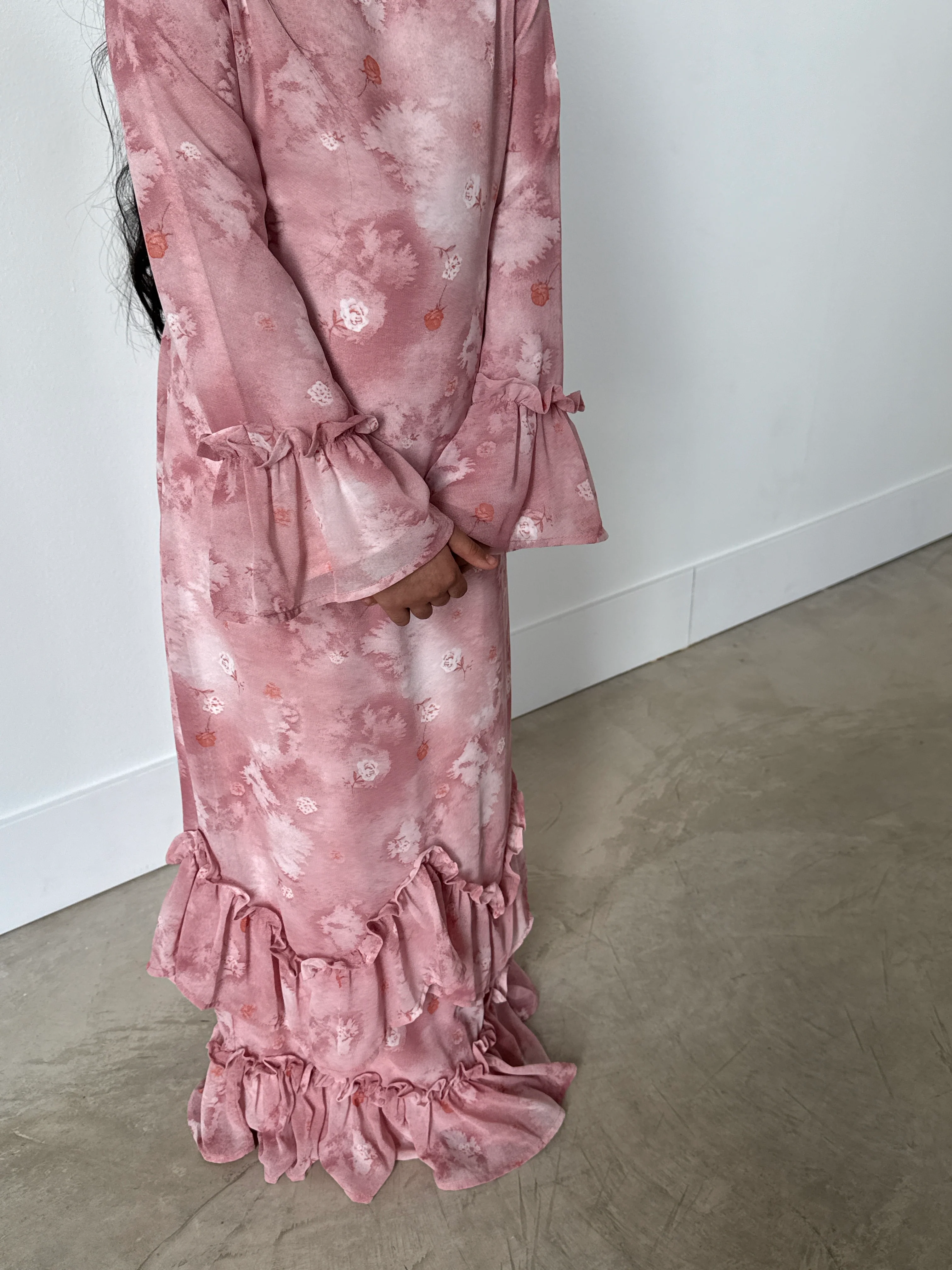 NAHLA CHIFFON DRESS PINK YOUTH - Image 3