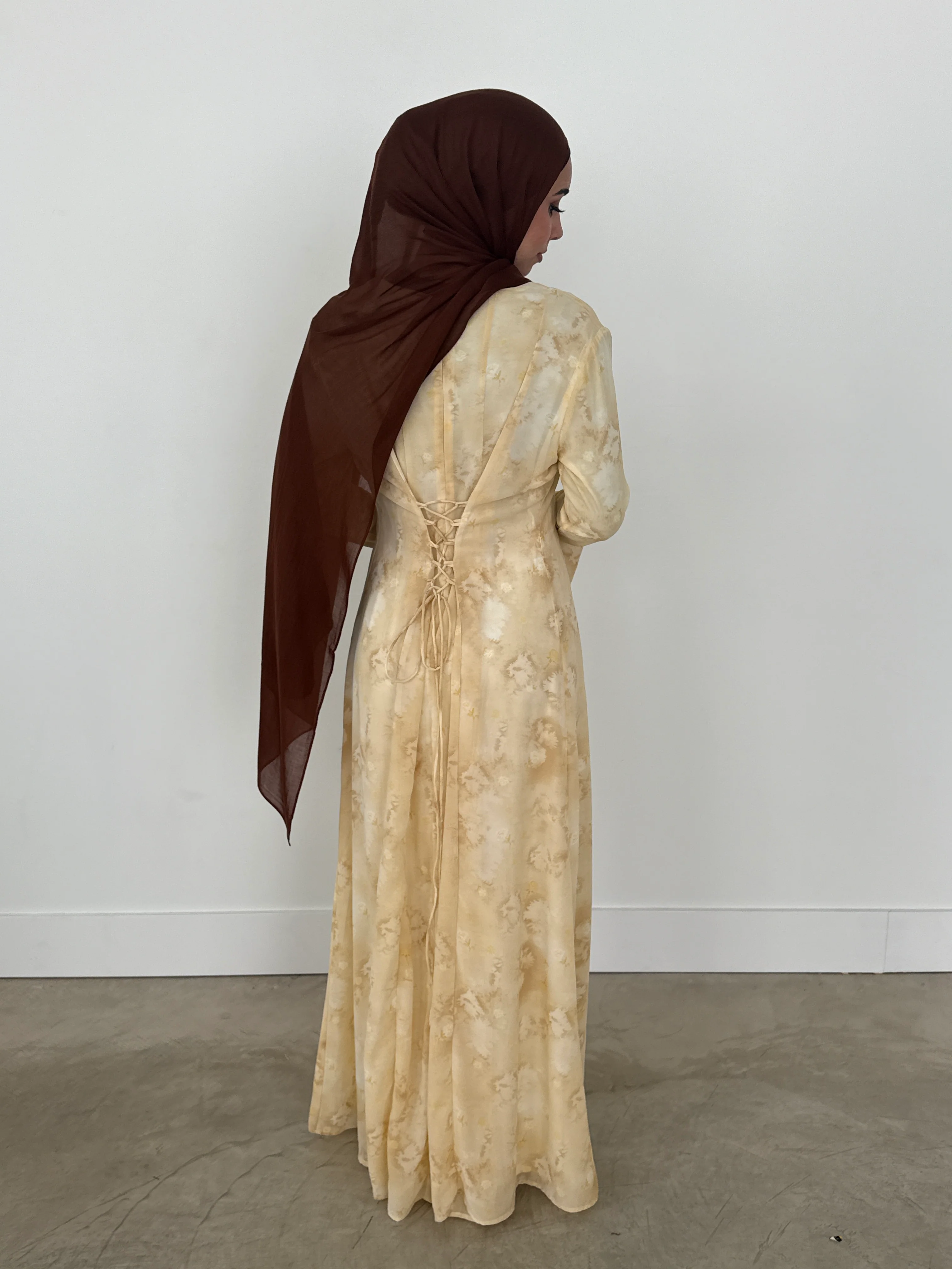 SAFA CHIFFON DRESS YELLOW - Image 3