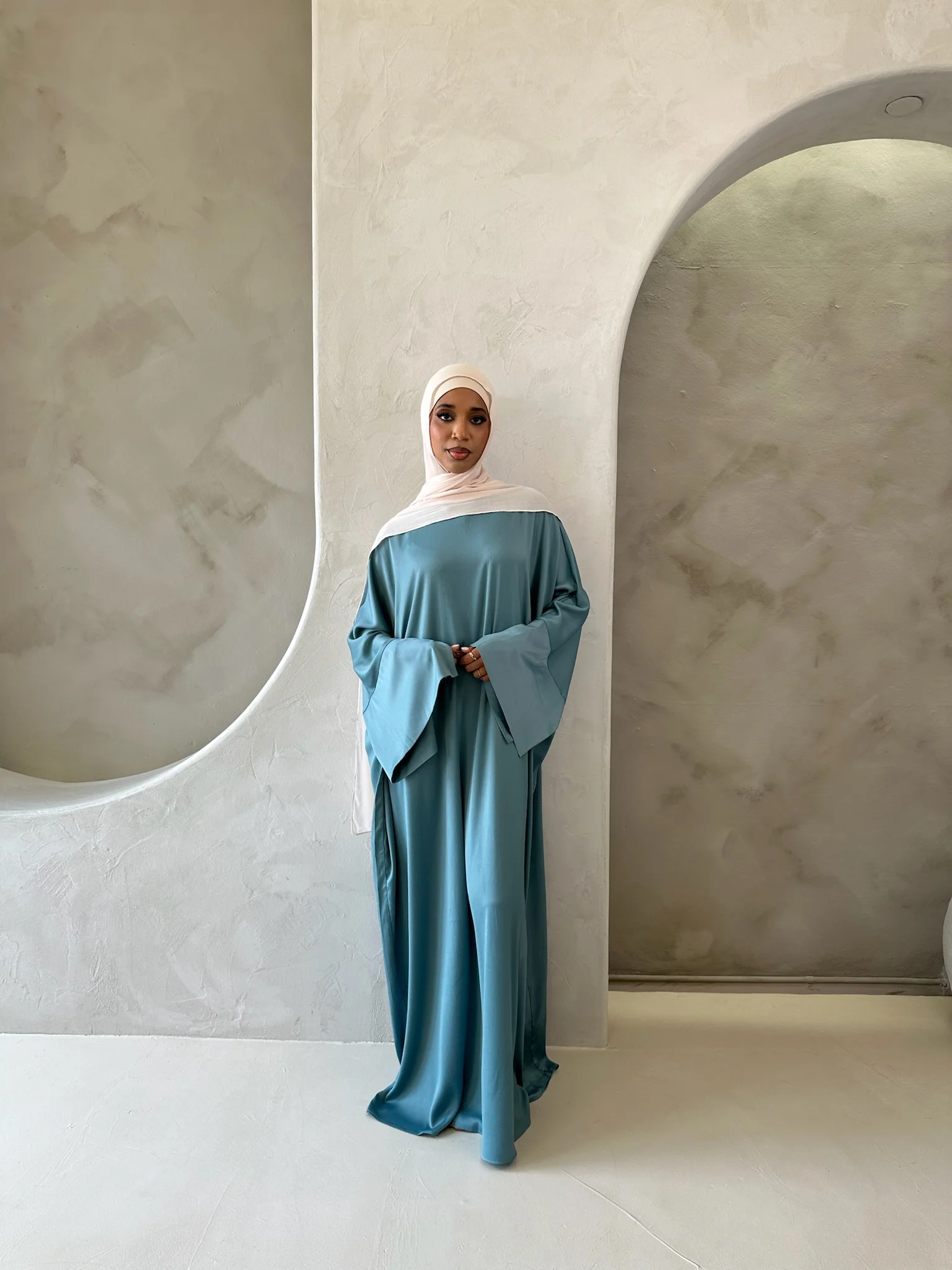 SAREEN ABAYA DUSTY TEAL - Image 3