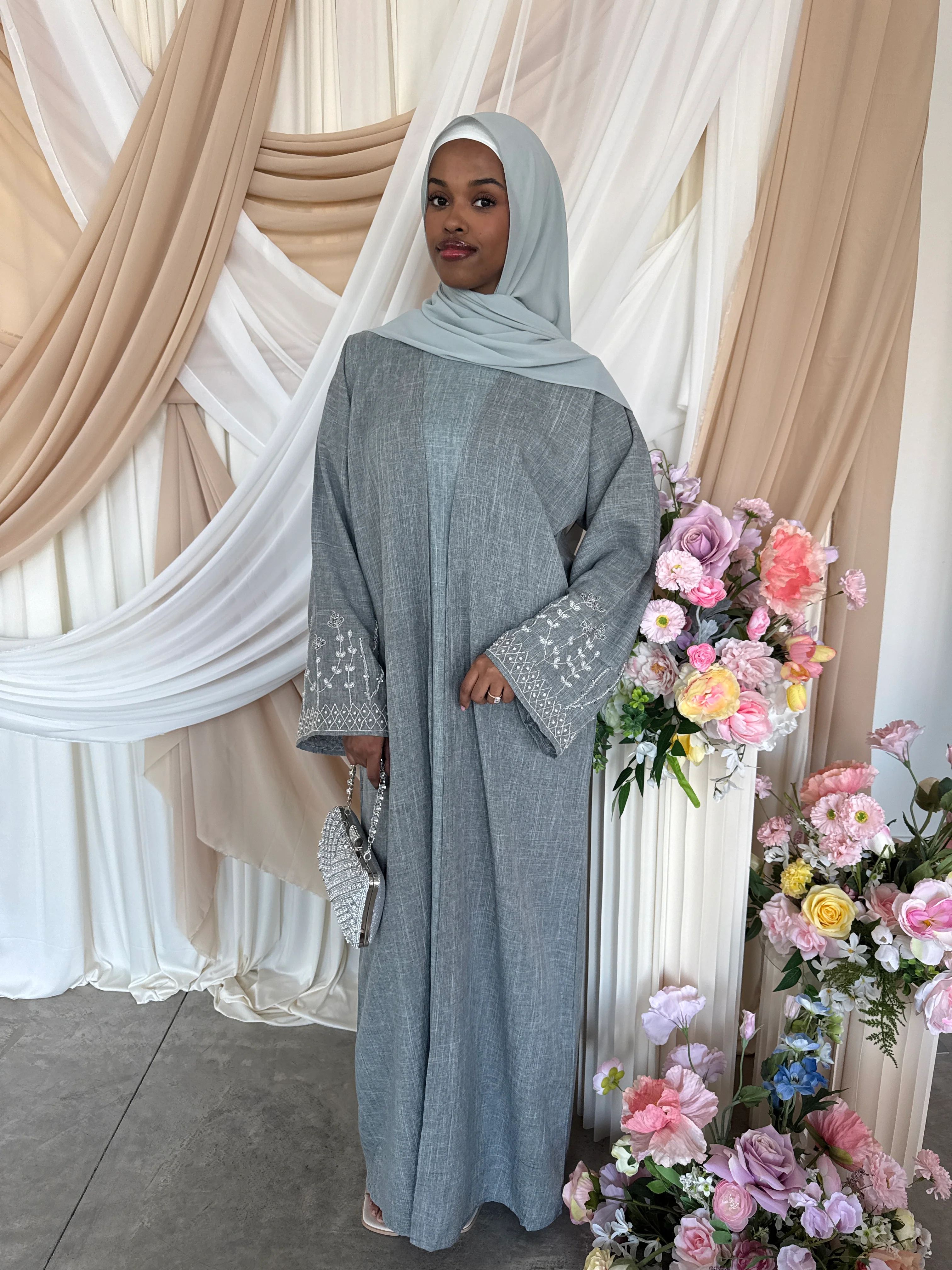 YARA ABAYA SET SAGE GRAY - Image 3